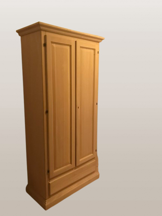 Armadio grezzo legno massello 2 ante 2 cassetti