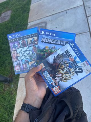 Lote 3 Juegos PS4: GTA V, Minecraft, DB Xenoverse