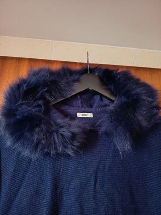 Capa punto capucha azul talla U