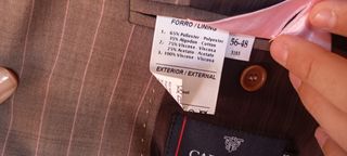 Traje Caramelo Raya Beige/Marrón Talla 56