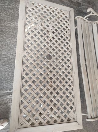 Conjunto Terraza Hierro Forjado Mesa y Bancos