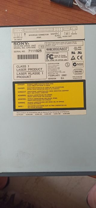 Sony CRX830E Lector/Grabador CD/DVD