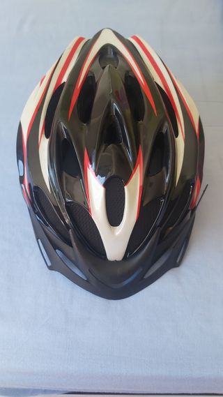 Casco de Ciclismo Negro/Rojo/Blanco Talla S.