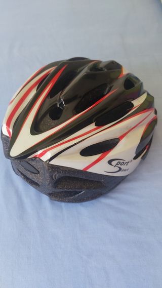 Casco de Ciclismo Negro/Rojo/Blanco Talla S.
