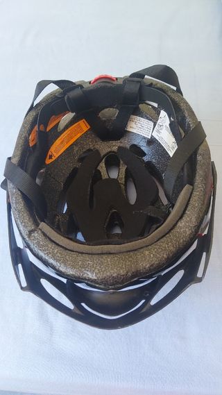 Casco de Ciclismo Negro/Rojo/Blanco Talla S.