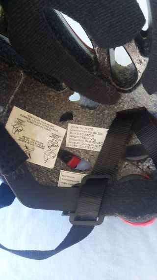 Casco de Ciclismo Negro/Rojo/Blanco Talla S.