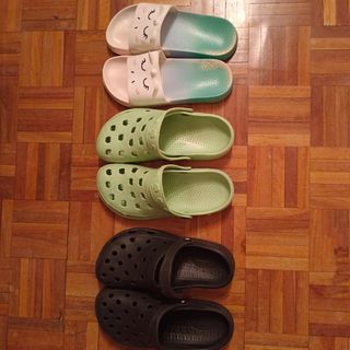 Chanclas Verdes y Rosas 15 euros los tres pares