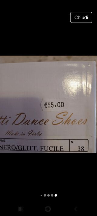 Scarpe da ballo nere e argento TG.38