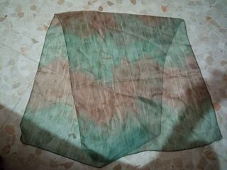 Foulard gasa étnico beige y aguamarina