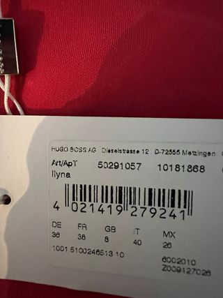 Camisa Hugo Boss Rosa Talla 36 Nueva a estrenar.