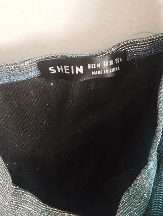 Vestido fiesta SHEIN plateado y verde