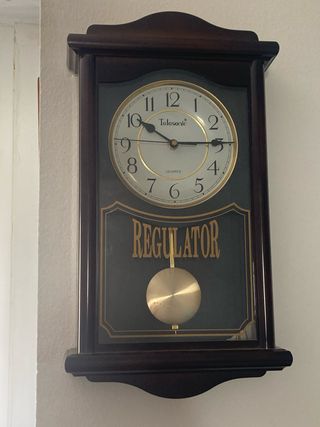 Reloj de Pared Regulator Telosonic Marrón y Dorado