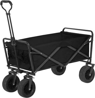 Carrito Plegable Playa Ruedas Anchas Negro