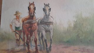 Óleo antiguo sobre lienzo