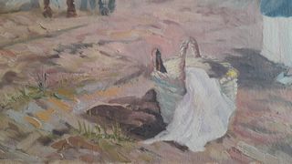 Óleo antiguo sobre lienzo