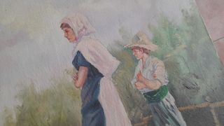 Óleo antiguo sobre lienzo