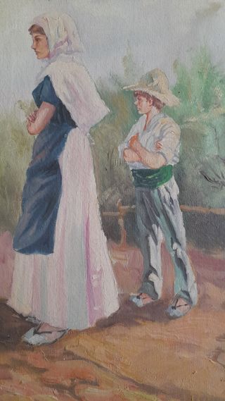 Óleo antiguo sobre lienzo