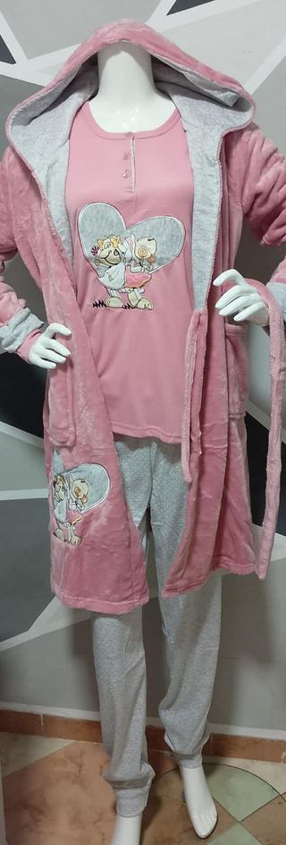 Bata y Pijama Oso Gris Talla Única