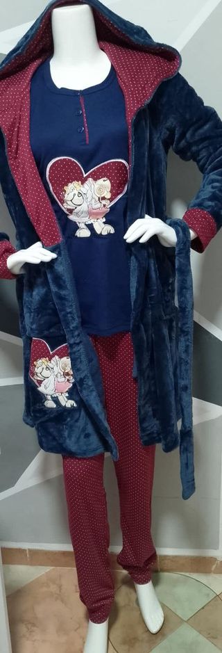 Bata y Pijama Oso Gris Talla Única