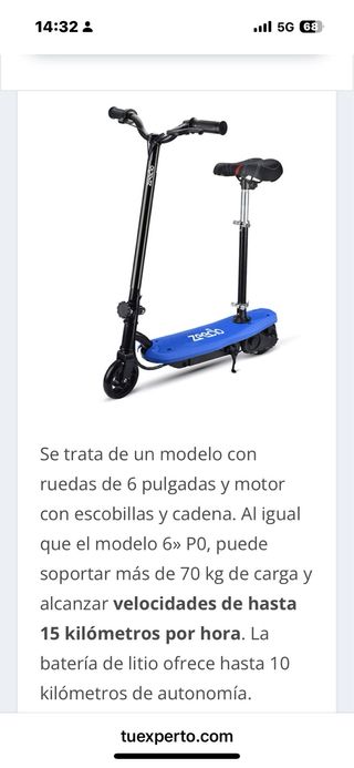 Patinete eléctrico Zeeclo infantil