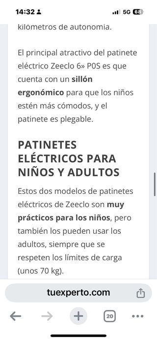 Patinete eléctrico Zeeclo infantil
