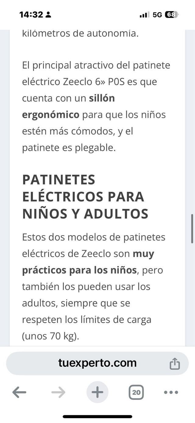 Patinete eléctrico Zeeclo infantil