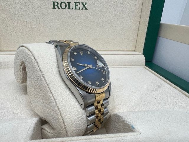 Rolex Datejust 16233 vignette blue full set