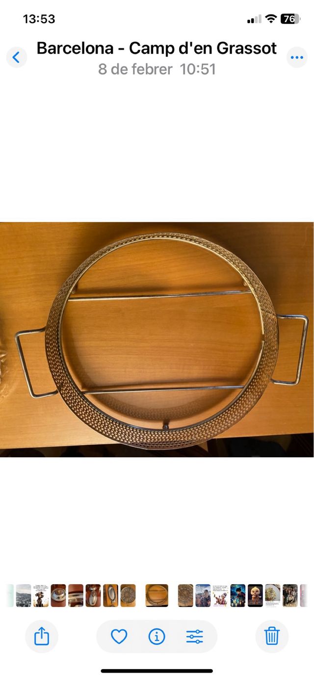 Bandeja Aperitivos Cristal con Asas de plata