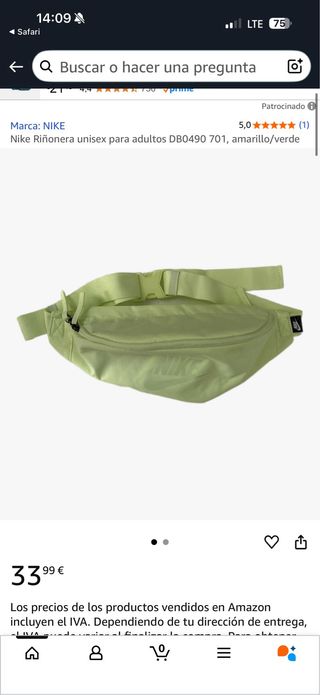 Riñonera Nike com etiqueta