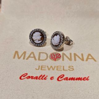 Orecchini a lobo Cameo sardonico e Argento 925