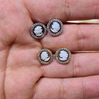 Orecchini a lobo Cameo sardonico e Argento 925