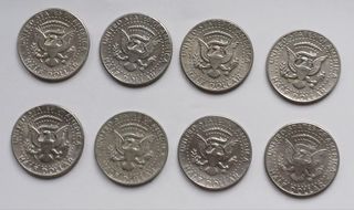 Mezzo dollaro Kennedy, n. 8 monete.