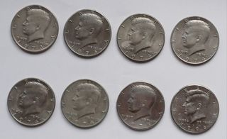 Mezzo dollaro Kennedy, n. 8 monete.