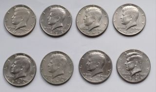 Mezzo dollaro Kennedy, n. 8 monete.