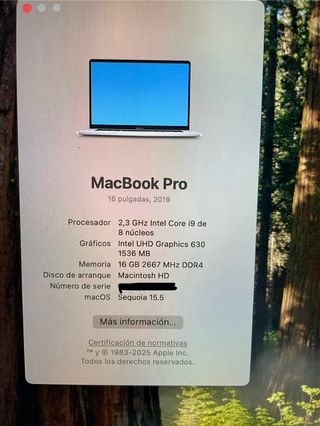 MacBook Pro 16 Plata