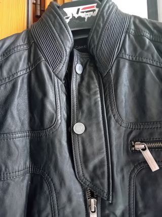 Giubbotto uomo pelle Calvin Klein nero