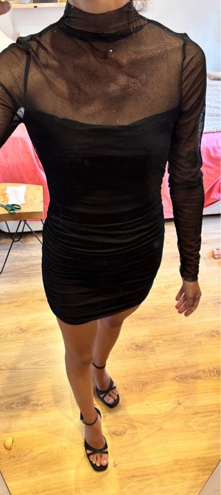 Vestido Mango Negro Ajustado