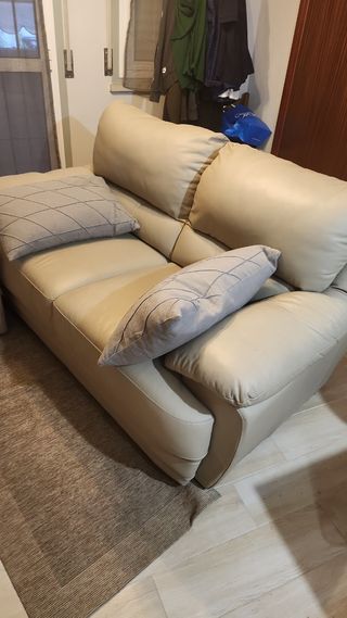 Divano 2 posti pelle beige