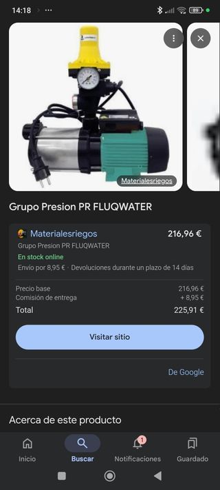 Grupo de presión PR FLUQWATER