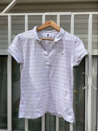 Polo Tommy Hilfiger Rayas Rosas y Blancas
