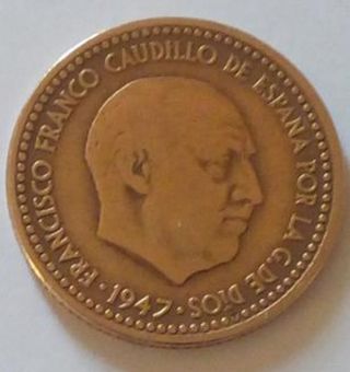 LOTE 2 MONEDAS 1 PESETA.1947.*48* Y *49*. ESPAÑA.
