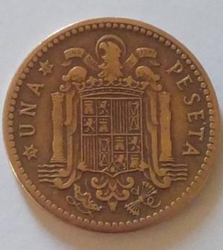 LOTE 2 MONEDAS 1 PESETA.1947.*48* Y *49*. ESPAÑA.