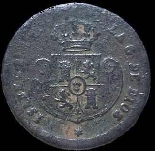 Decima de Real 1853 Isabel II Antigua Moneda