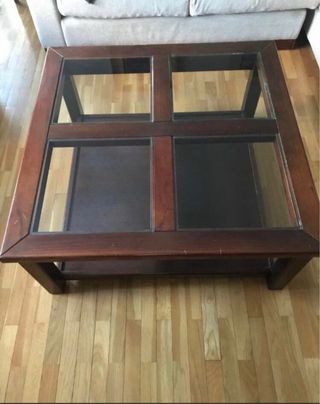 Mesa de centro madera y cristal