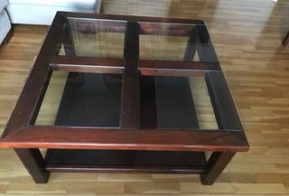 Mesa de centro madera y cristal