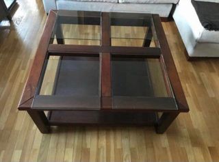 Mesa de centro madera y cristal