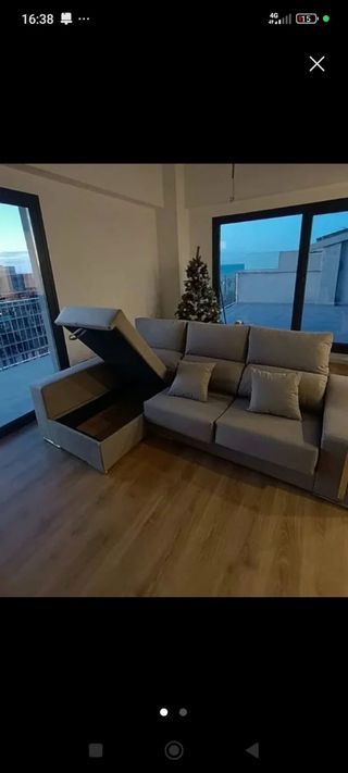 Sofá modular de tela gris