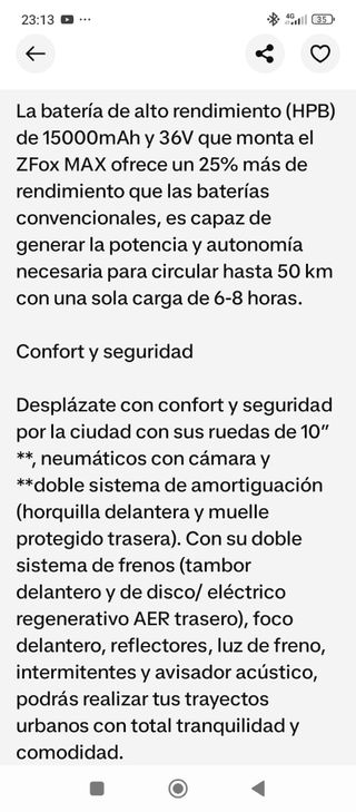 Patinete Eléctrico ZWheel ZFox Max Artic