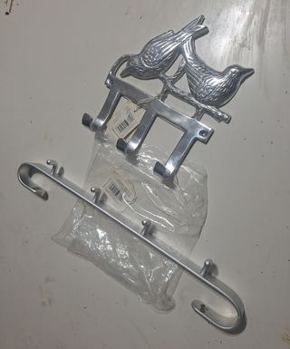 2 Perchas de Metal Decorativas Pájaros