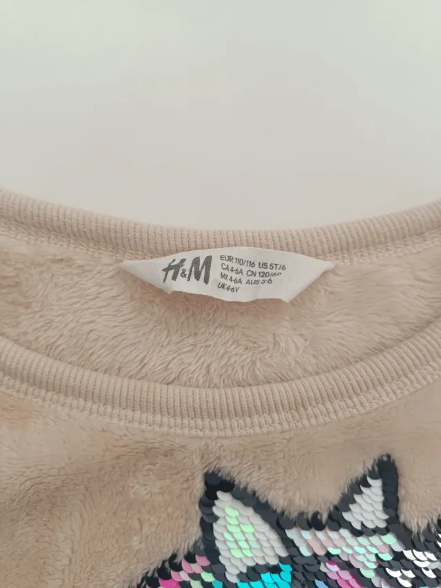 Sudadera HM niña unicornio lentejuelas 5-6 años